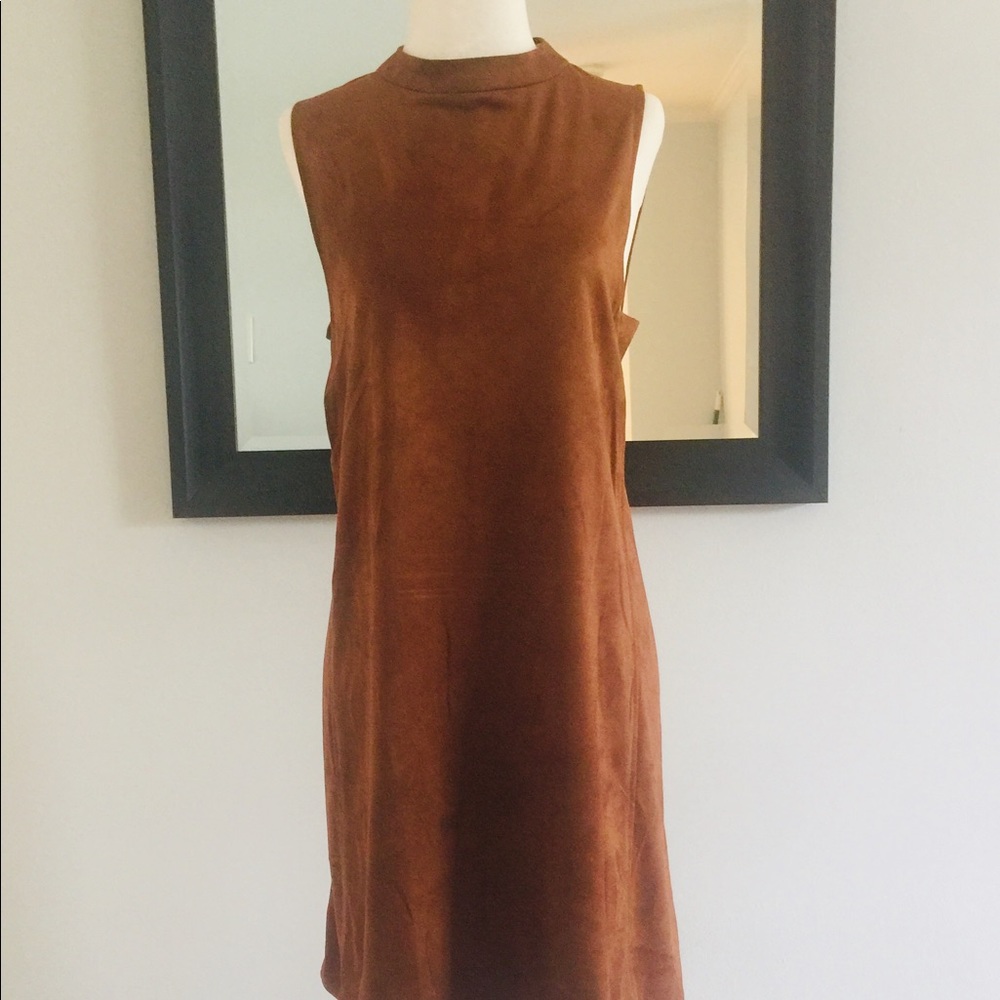 Faux suede dress